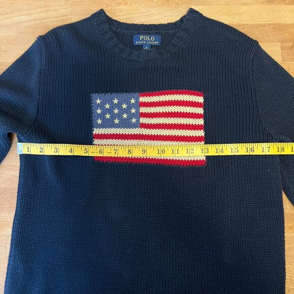 Ralph Lauren Navy Knit American Flag Sweater (S) 🇺🇸 - Picture 6 of 9